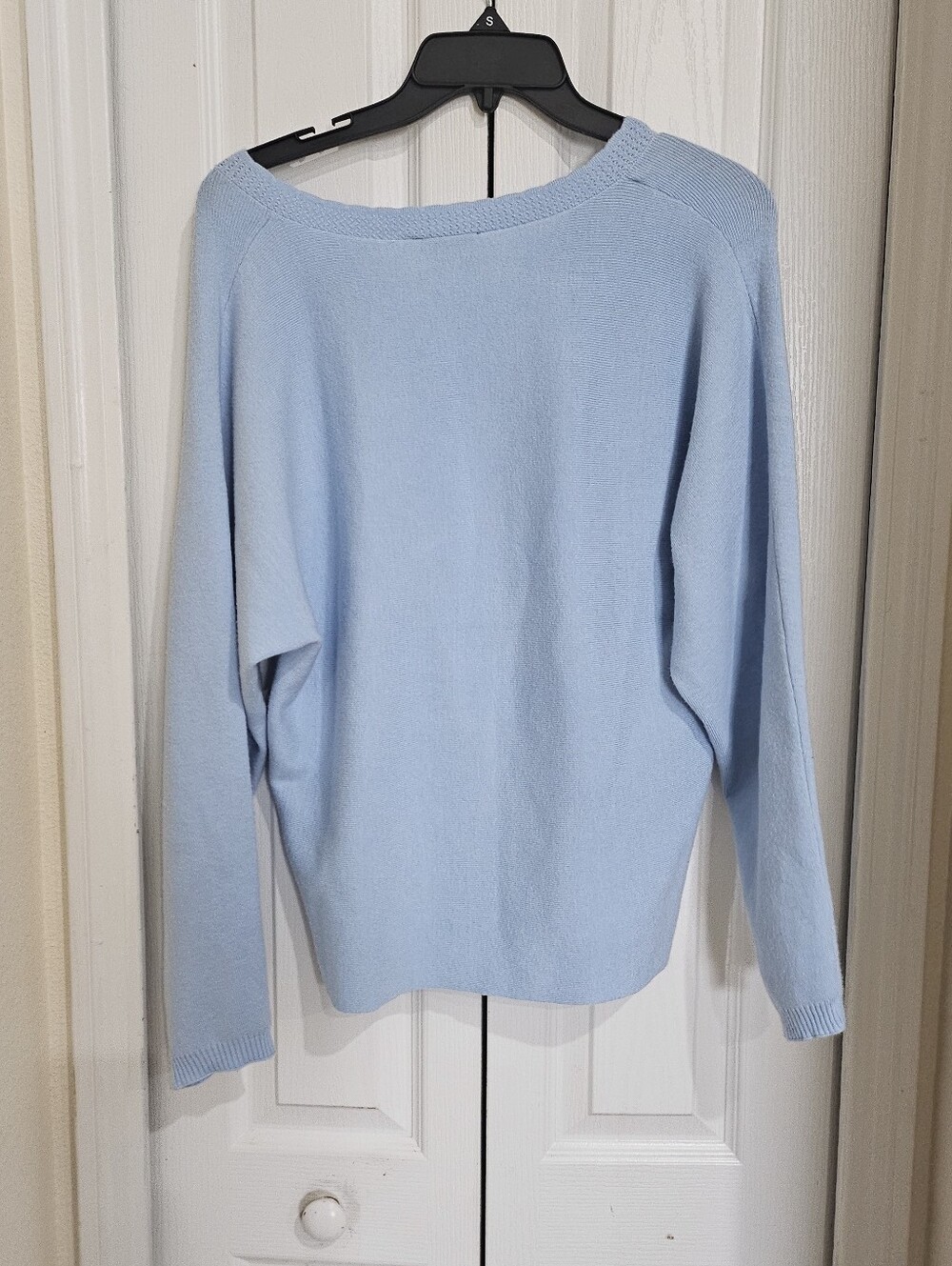 Tahari Women’s M Skyfall Blue V-Neck Viscose Blend Sweater NWT. - Picture 6 of 12